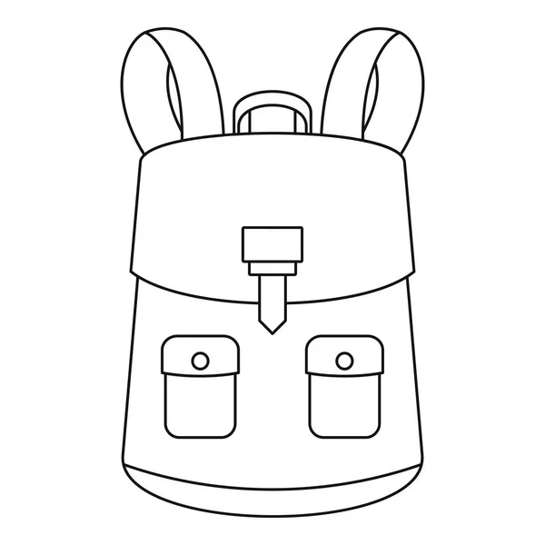 Haversack icon, outline style — Stock Vector