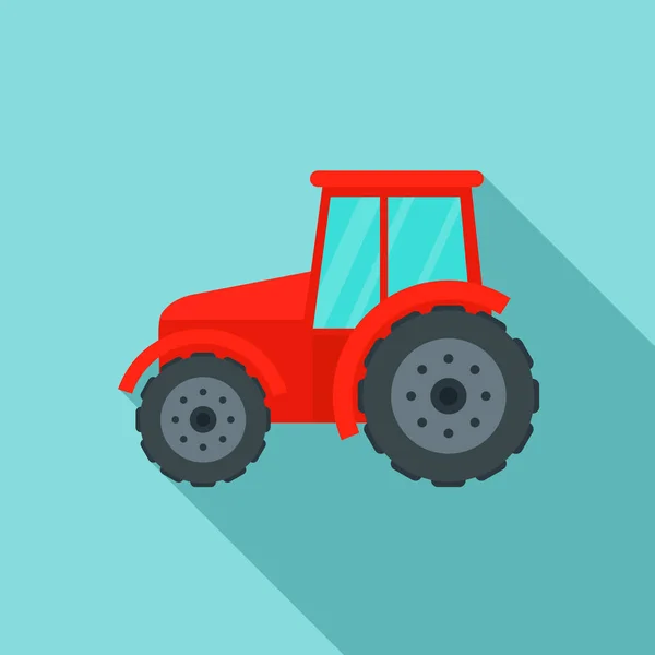 Icône tracteur agricole, style plat — Image vectorielle