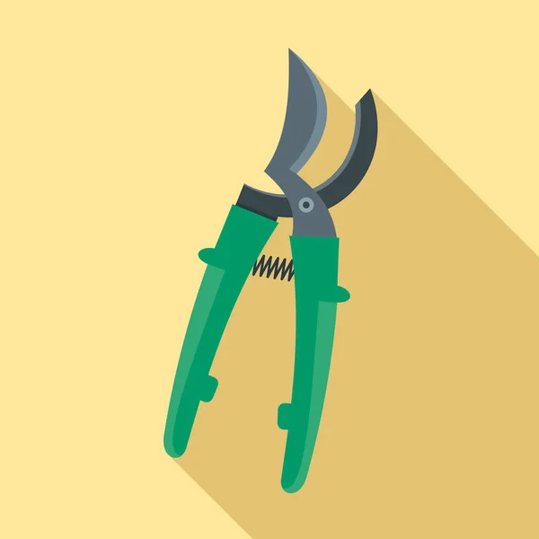 Farm secateurs icon, flat style — Stock Vector