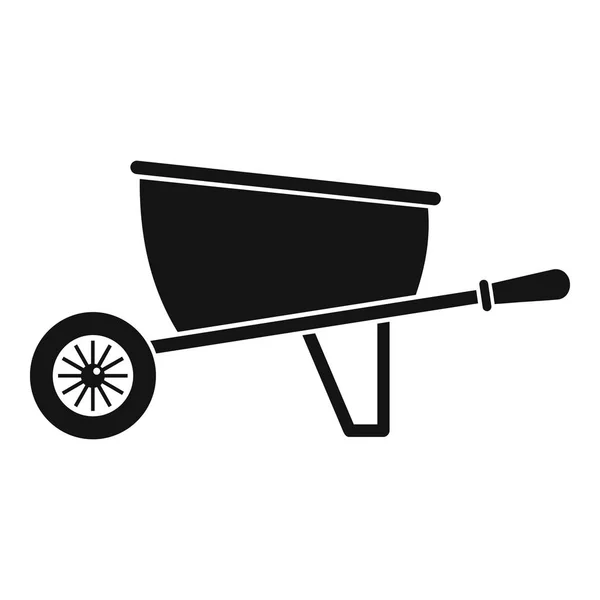 One wheel barrow icon, simple style — Stock Vector