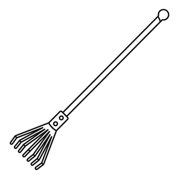 Boerderij fan rake pictogram, Kaderstijl — Stockvector