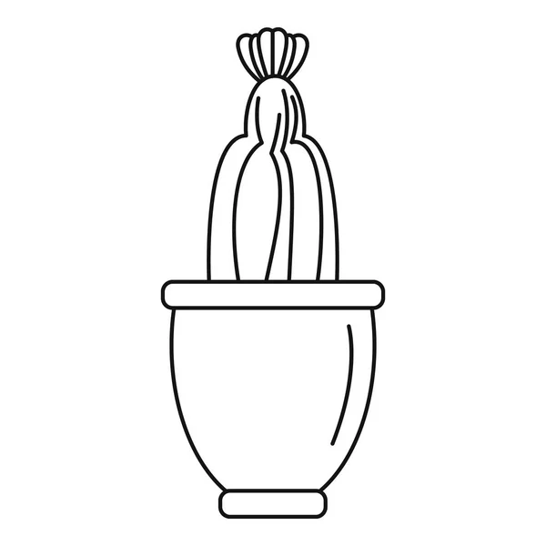 Kaktus kwiat ikona, styl konturu — Wektor stockowy