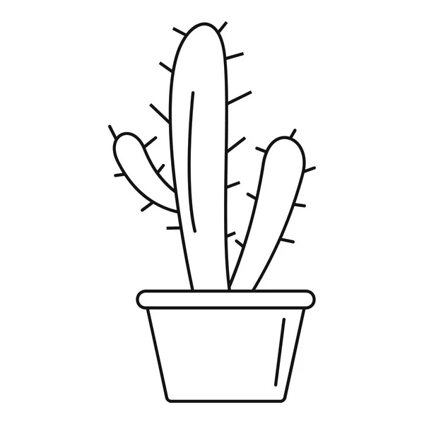 Cactus icon, outline style — Stock Vector