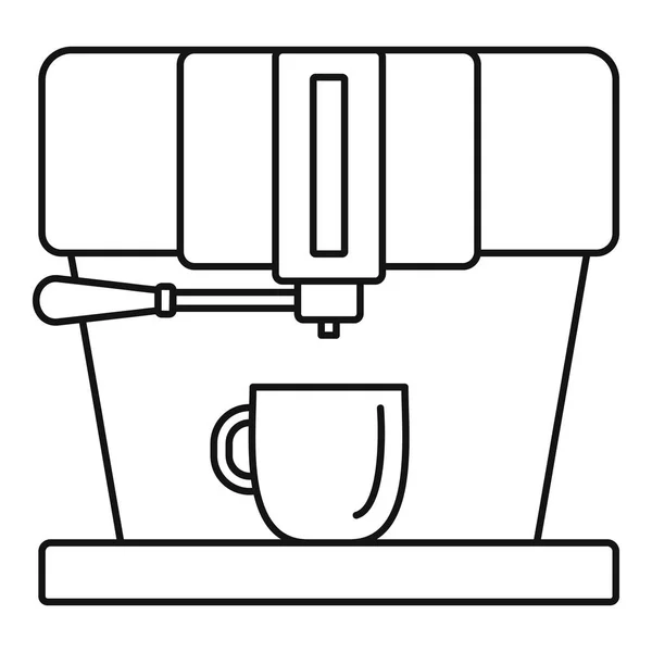 Icono de la máquina de café moderna, estilo de esquema — Vector de stock
