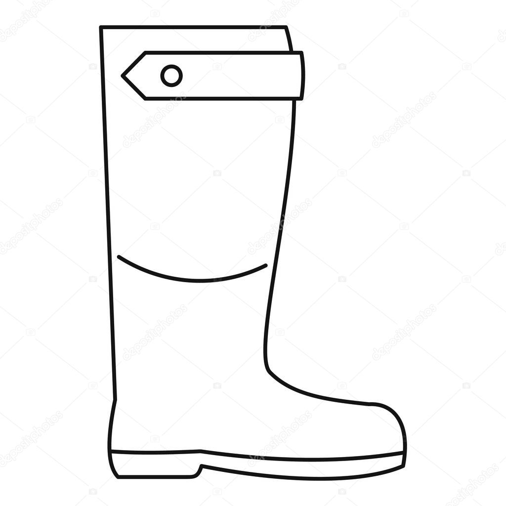 Farm boot icon, outline style