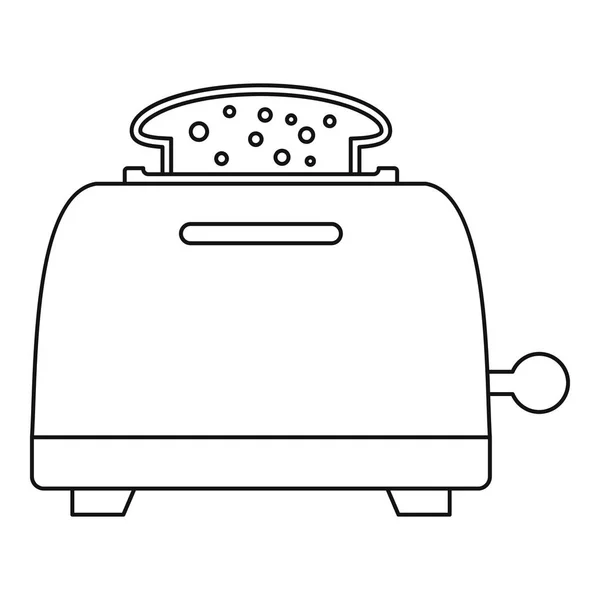 Bread toaster icon, outline style — Stock Vector