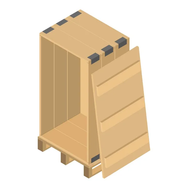 木盒托盘图标, 等距样式 — 图库矢量图片