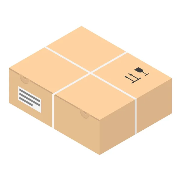 Karton kutu simgesi, izometrik biçim — Stok Vektör