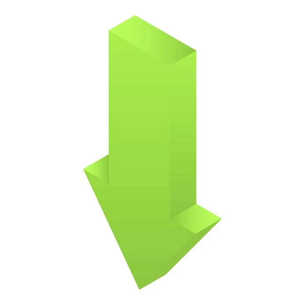 Pictogram van de kaart van groene pijl, isometrische stijl — Stockvector