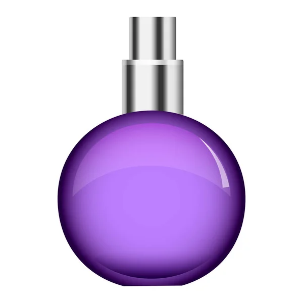 Purple perfume bottle mockup, realistic style — Stock Vector