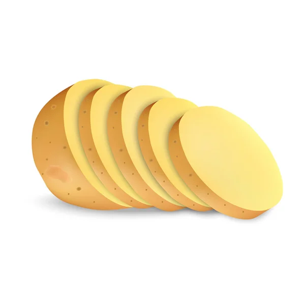Maqueta de patata en rodajas, estilo realista — Vector de stock