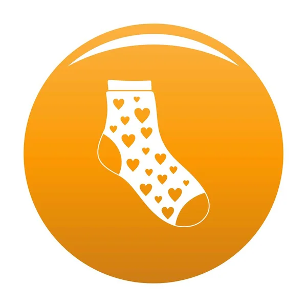 Sock con icona del cuore vettore arancione — Vettoriale Stock