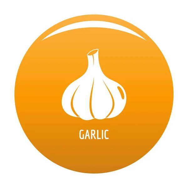 Garlic icon vector orange — Stock Vector