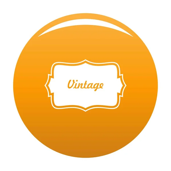 Vintage rótulo ícone vetor laranja — Vetor de Stock