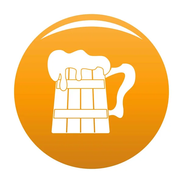 Grande tazza di birra icona vettore arancione — Vettoriale Stock