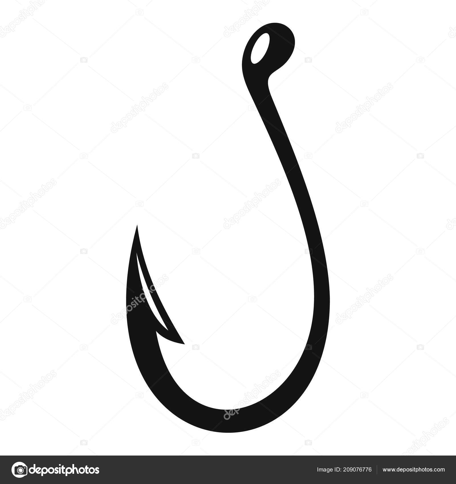 Type of fish hook icon, simple style Stock Vector by ©anatolir