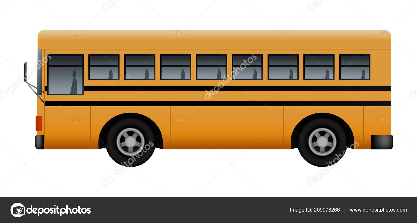 Download Side Of Modern School Bus Mockup Realistic Style Vector Image By C Anatolir Vector Stock 209078266
