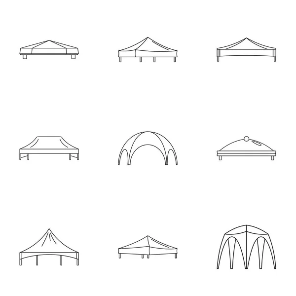 Conjunto de ícones de valência de ponte, estilo de contorno — Vetor de Stock