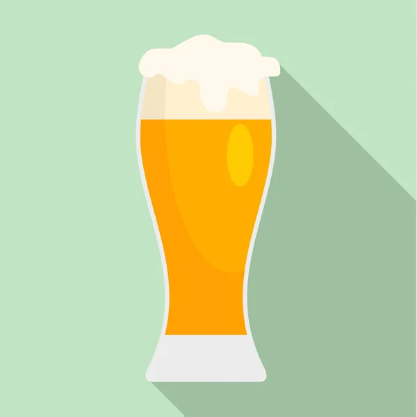 Glass of pub beer icon, flat style — Stock Vector