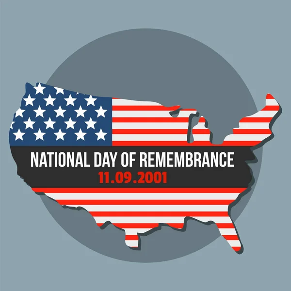 Nationaler amerikanischer Gedenktag Hintergrund, flacher Stil — Stockvektor