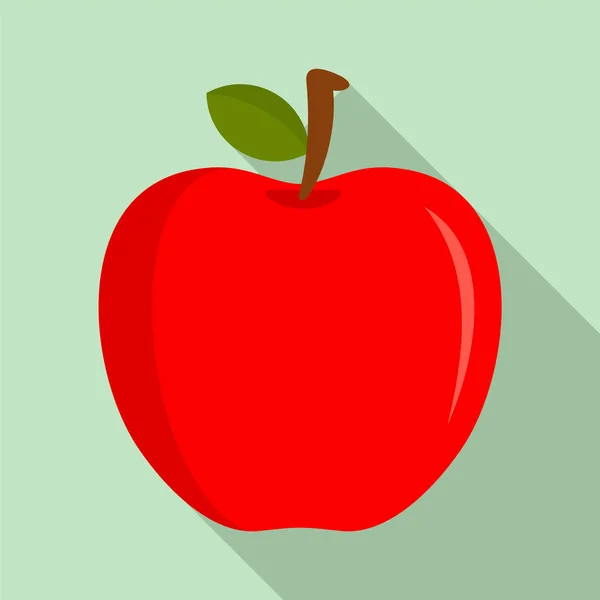 Eco fresco icono de manzana roja, estilo plano — Vector de stock