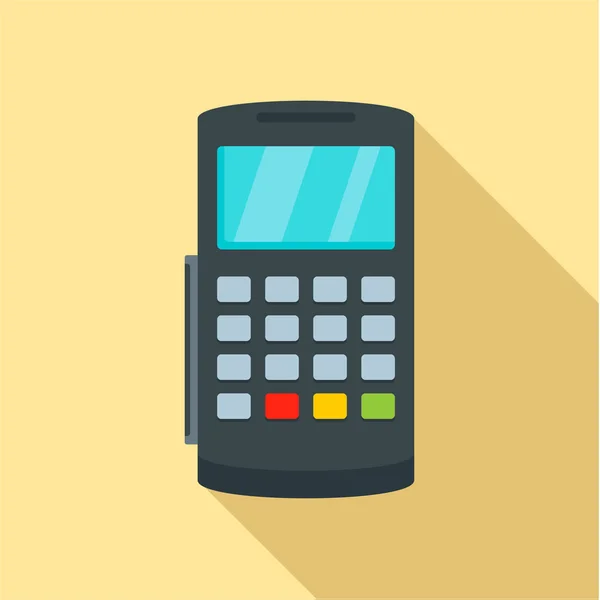 Betaling digitale bank terminal pictogram, vlakke stijl — Stockvector