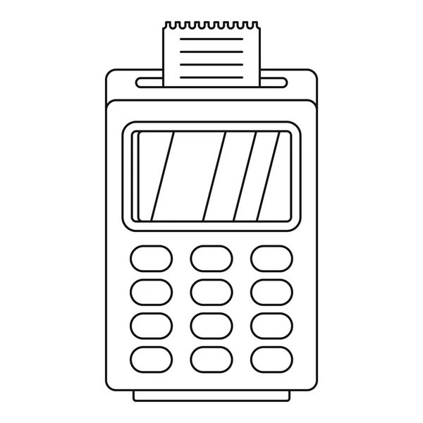 Icône de paiement sans espèces terminal, style contour — Image vectorielle