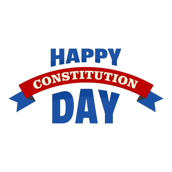 Happy constitution day logo icon, flat style — Stock Vector
