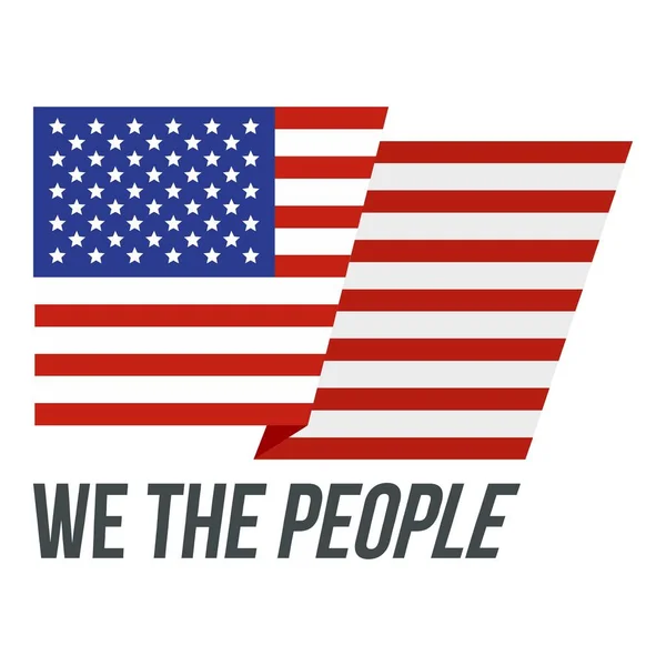 Usa we the people logo icon, flat style — Stock Vector