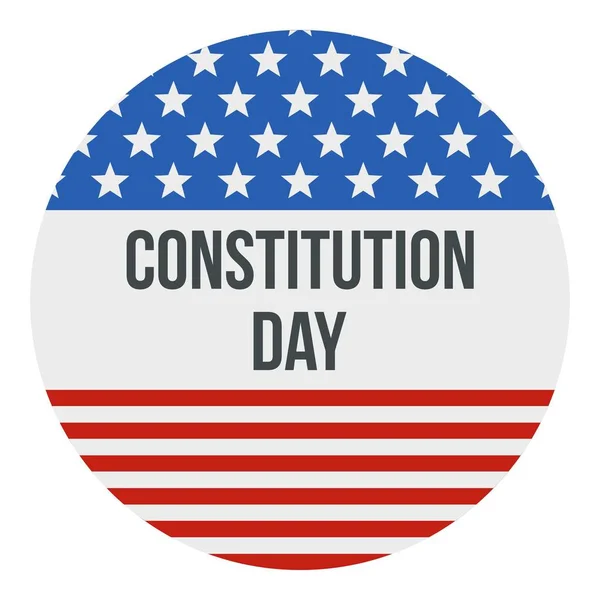 American flag constitution day logo icon, flat style — Stock Vector