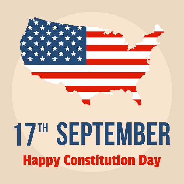 Mutlu Anayasa ABD gün arka plan, düz stil — Stok Vektör