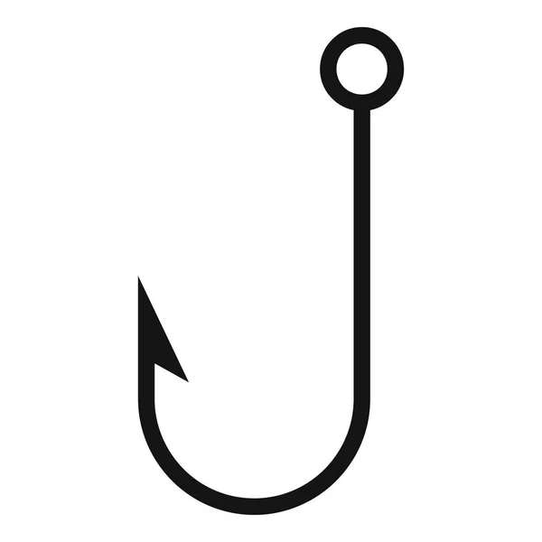 Значок гачка для риболовлі, простий стиль — стоковий вектор