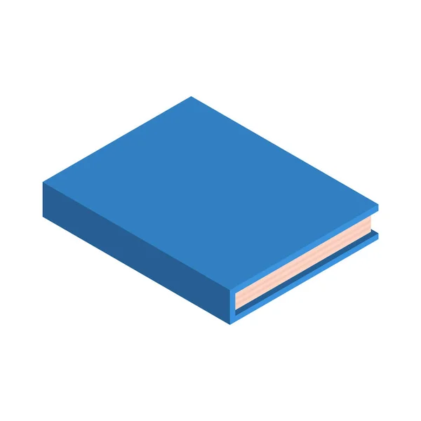 Scuola blu nuova icona del libro, stile isometrico — Vettoriale Stock