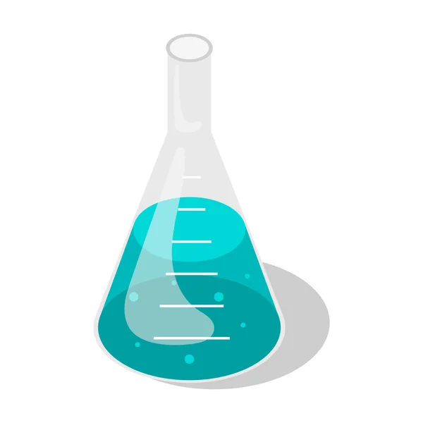 Ícone de frasco transparente de vidro de química, estilo isométrico —  Vetores de Stock