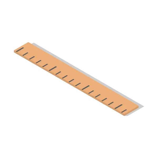 Wood school ruler cm icon, isometric style — Stock Vector