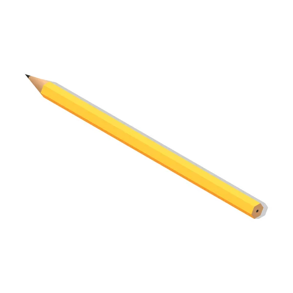 Yellow pencil for drawing icon, isometric style — Stock Vector