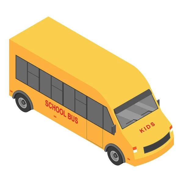 Petite icône d'autobus scolaire, style isométrique — Image vectorielle