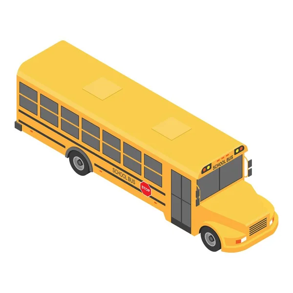 미국의 학교 버스 아이콘, 아이소메트릭 스타일 — 스톡 벡터