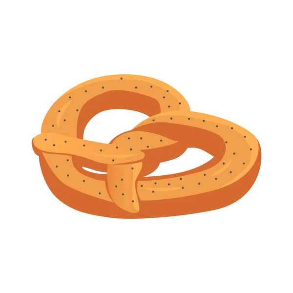 Ícone pretzel alemão macio assado, estilo isométrico — Vetor de Stock