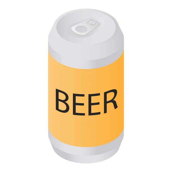 Ícone de lata de cerveja, estilo isométrico — Vetor de Stock