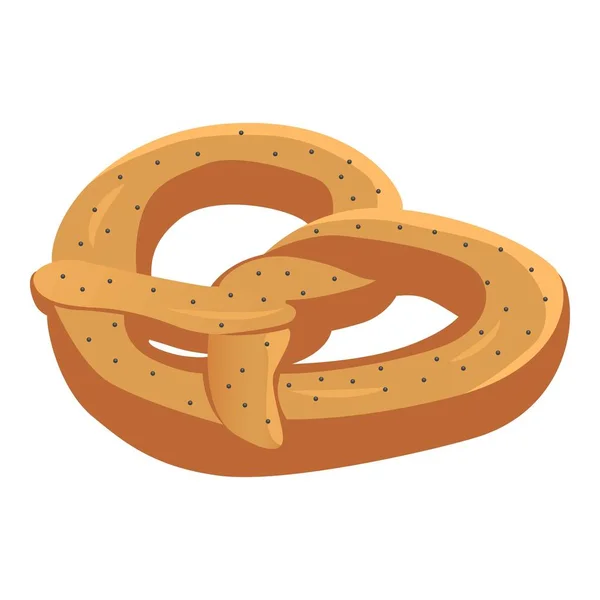 Ícone de pretzel, estilo isométrico — Vetor de Stock