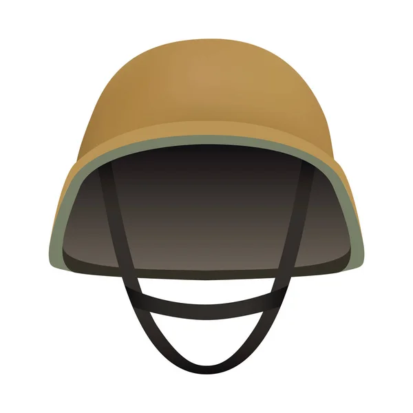 Front of desert helmet mockup, realistic style — Stock Vector