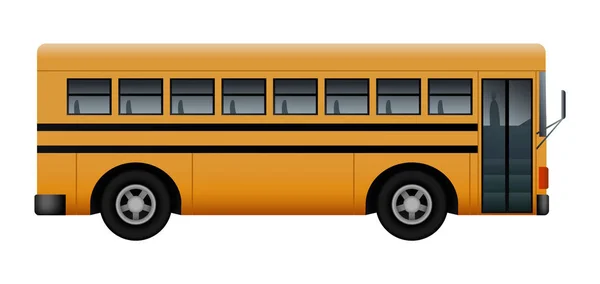 Side of school bus mockup, realistic style — Stock Vector