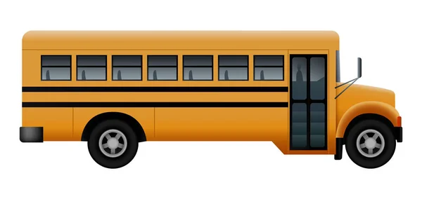ZIJDEUR van schoolbus mockup, realistische stijl — Stockvector