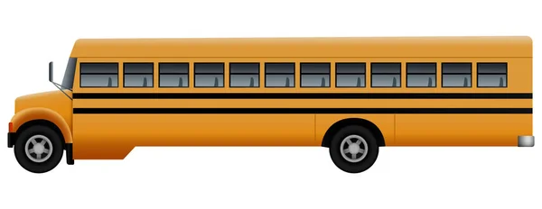 Lado de la maqueta de autobús escolar largo, estilo realista — Archivo Imágenes Vectoriales