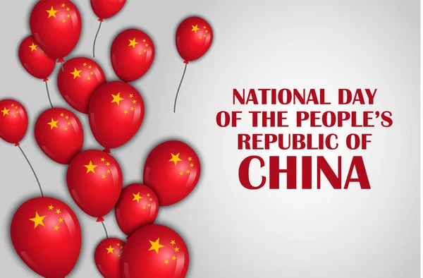Fondo nacional del concepto del día de la gente de China, estilo realista — Vector de stock