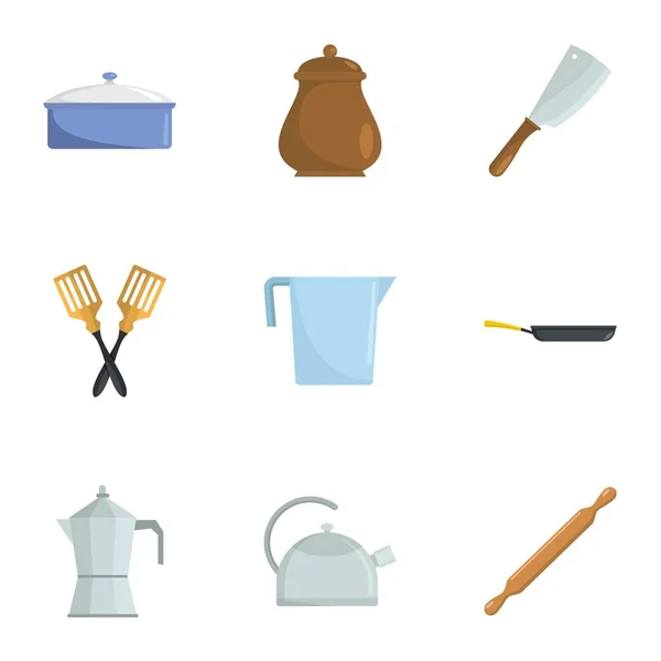 Набір відкритих іконок для кухні, стиль мультфільму — стоковий вектор