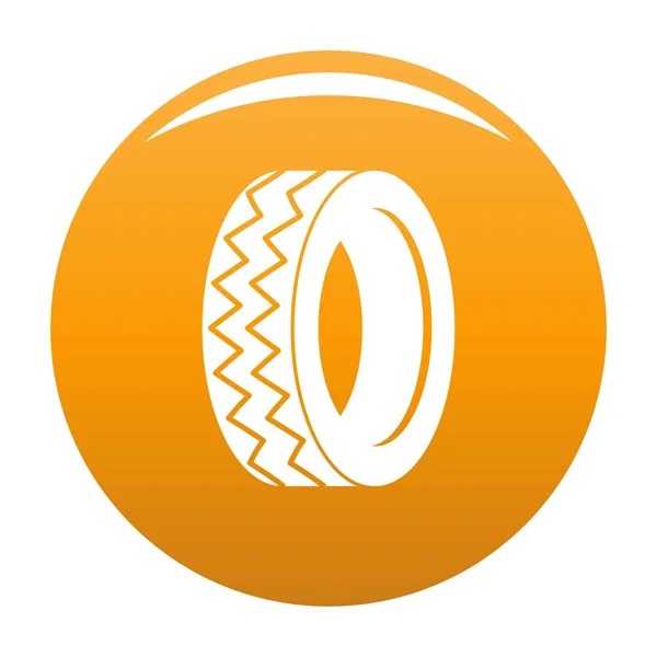 Rotondo pneumatico icona vettore arancione — Vettoriale Stock