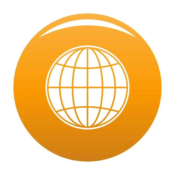 Icono global vector naranja — Vector de stock