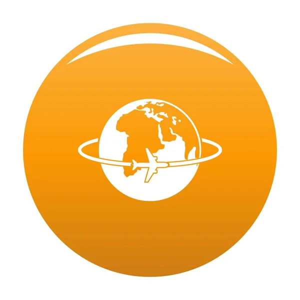 Icono mundial vector naranja — Vector de stock